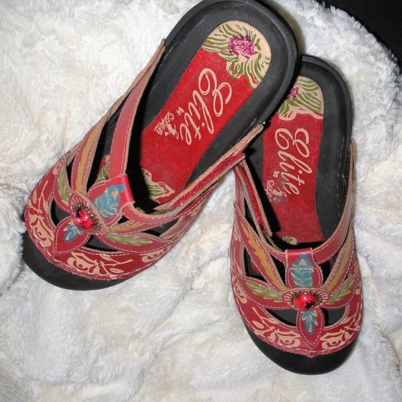 Elite by Conkys leather shoes slides NW/O Tags - Picture 2 of 5